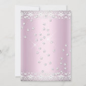 Invitation Anniversaire de fête Blush Rose Silver Dentelle (Dos)