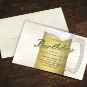 Invitation Anniversaire de fête d'or bière QR Code