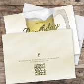 Invitation Anniversaire de fête d'or bière QR Code