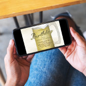 Invitation Anniversaire de fête d'or bière QR Code