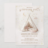 Invitation Anniversaire de fête pyjama bohème modifiable (Devant / Derrière)