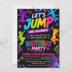 Invitation Anniversaire de fête sautante Glow-in-the-Dark