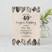 Invitation Anniversaire de fête Shells Ocean Beach Sea Mens F (Debout devant)