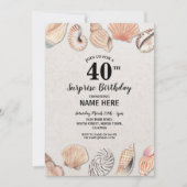 Invitation Anniversaire de fête Shells Ocean Beach Sea Mens F (Devant)