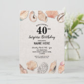 Invitation Anniversaire de fête Shells Ocean Beach Sea Mens F (Debout devant)