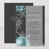 Invitation Anniversaire de fiançailles de mariage de gris (Devant / Derrière)