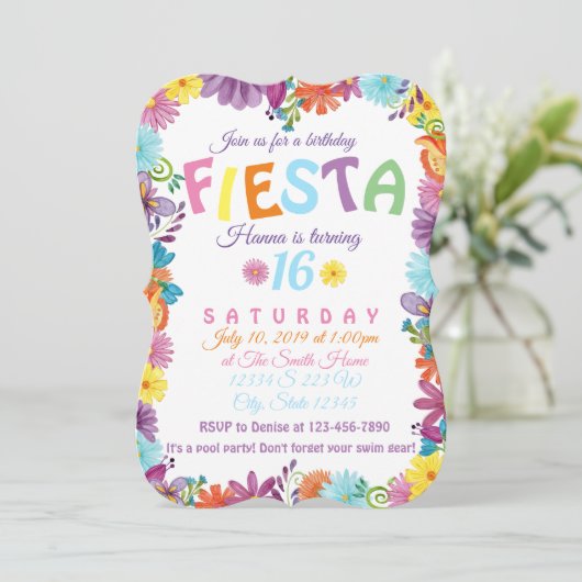 Invitation Anniversaire de Fiesta (Debout devant)