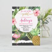 Invitation Anniversaire de fille de réception au bord de la (Debout devant)