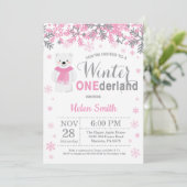 Invitation Anniversaire de fille d'ours blanc d'Onederland (Debout devant)