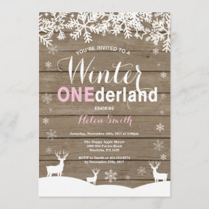 Invitation Anniversaire de fille en bois rustique