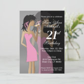 Invitation Anniversaire de fille ou enterrement de vie de jeu (Debout devant)