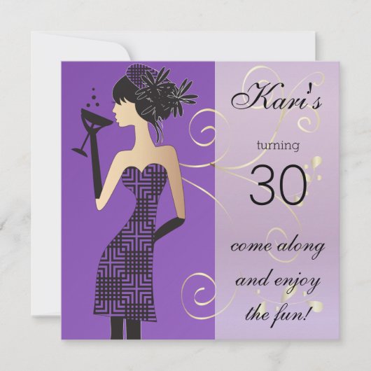 Invitation Anniversaire de fille ou enterrement de vie de jeu (Devant)