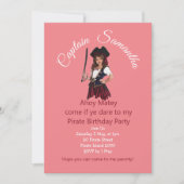Invitation anniversaire de fille pirate (Devant)
