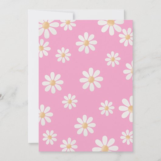 Invitation Anniversaire de Fille Rose Daisy (Dos)