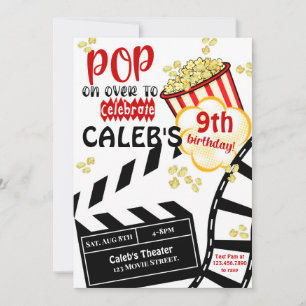 Invitation Anniversaire de film, soirée cinéma
