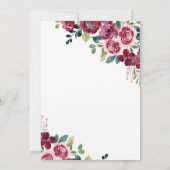 Invitation Anniversaire de Fleur de Verdure Rose Rose Marron (Dos)