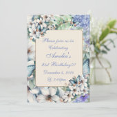 Invitation Anniversaire de fleurs et papillons élégants (Debout devant)