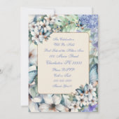 Invitation Anniversaire de fleurs et papillons élégants (Dos)