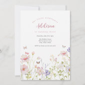 Invitation Anniversaire de fleurs roses petites Fleurs sauvag (Devant)