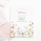 Invitation Anniversaire de fleurs roses petites Fleurs sauvag