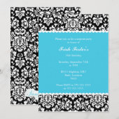 Invitation Anniversaire de Floral Damask (Devant / Derrière)