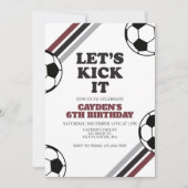 Invitation Anniversaire de foot Let's Kick It (Devant)