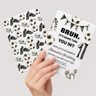 Invitation Anniversaire de foot - Mec C'est l'heure du match