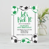 Invitation Anniversaire de foot vert et noir (Debout devant)