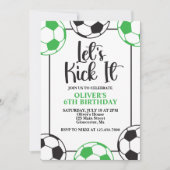 Invitation Anniversaire de foot vert et noir (Devant)