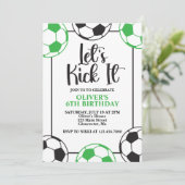 Invitation Anniversaire de foot vert et noir (Debout devant)