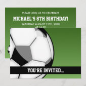 Invitation Anniversaire de football (Devant / Derrière)
