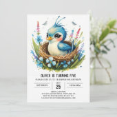 Invitation Anniversaire de Forêt Whimsical moderne (Debout devant)