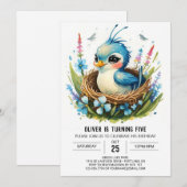 Invitation Anniversaire de Forêt Whimsical moderne (Devant / Derrière)