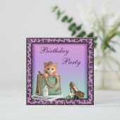 Invitation Anniversaire de fourrure de princesse Kitten (Debout devant)
