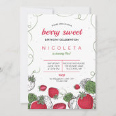 Invitation Anniversaire de fraises (Devant)