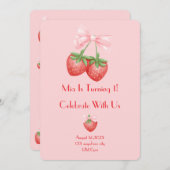 Invitation anniversaire de fraises (Devant / Derrière)