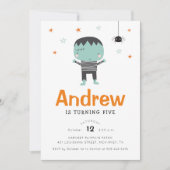 Invitation Anniversaire de Frankenstein Halloween (Devant)