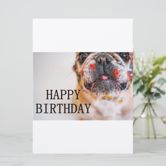 Invitation anniversaire de frenchie (Debout devant)