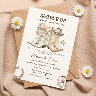 Invitation Anniversaire de frère et soeur Cowboy Occidental C
