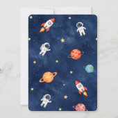 Invitation Anniversaire de frère et soeur dans l'espace extra (Dos)