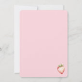 Invitation Anniversaire de Fruit de Fraise Rose (Dos)