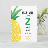 Invitation Anniversaire de Fruits Tutti à l'ananas (Debout devant)