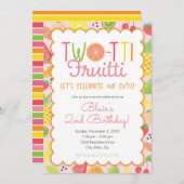 Invitation Anniversaire de Fruitti à deux tti (Devant / Derrière)
