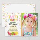 Invitation Anniversaire de frutti de Tutti d'invitation de (Devant / Derrière)