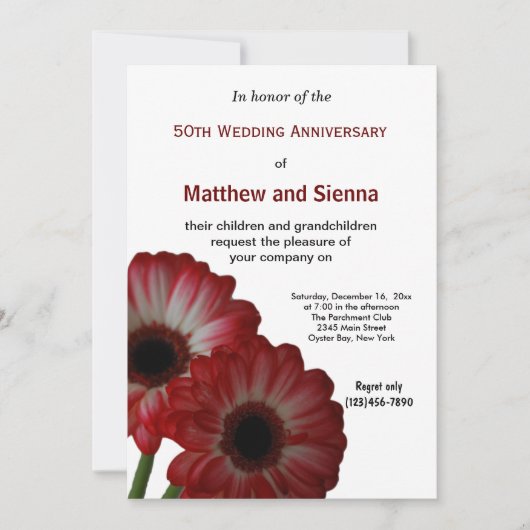 Invitation Anniversaire de Garbera (Devant)