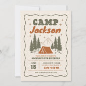 Invitation Anniversaire de garçon camping (Devant)