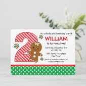 Invitation Anniversaire de garçon de pain d'épice 2ème (Debout devant)