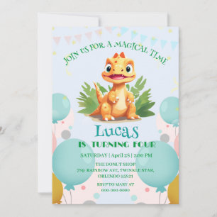Invitation Anniversaire de garçons de zoo de jungle sauvage d