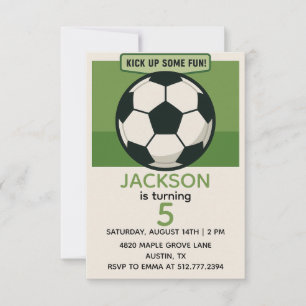 Invitation Anniversaire de garçons modernes de football – Thè