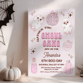 Invitation Anniversaire de Ghoul Gang en rose Brown rétro